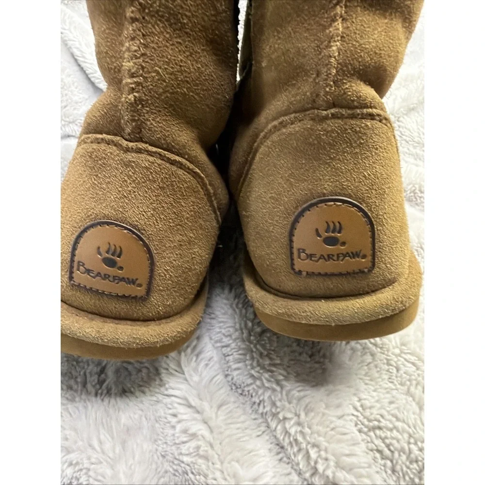 Bear Paw Tall Boots Size 8 Brown Suede Treated With Weather Proof